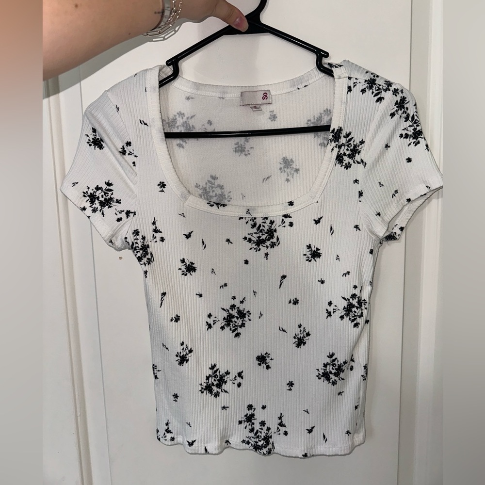 White floral top